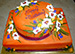 Orange with Orchids