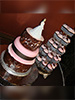Pink and Chocolate Marbleized
